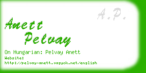 anett pelvay business card